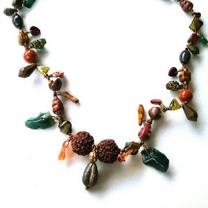 Hardstone Bodhi Necklace Crystal Beaded Pendant